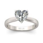 Bortwide Solitaire Heart Cut Sterling Silver Promise Ring