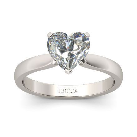 Bortwide Solitaire Heart Cut Sterling Silver Promise Ring