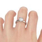 Bortwide Solitaire Heart Cut Sterling Silver Promise Ring