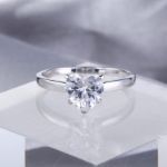 Bortwide Solitaire Heart Cut Sterling Silver Promise Ring