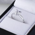 Bortwide Solitaire Heart Cut Sterling Silver Promise Ring