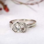 Bortwide Knot Round Cut Sterling Silver Ring