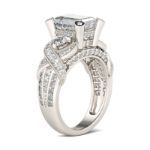 Bortwide Emerald Cut Knot Sterling Silver Ring