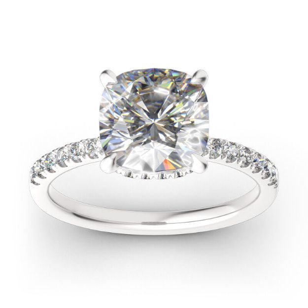 Bortwide Classic Cushion Cut Sterling Silver Ring