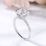 Bortwide Classic Cushion Cut Sterling Silver Ring