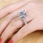 Bortwide Classic Asscher Cut Sterling Silver Ring