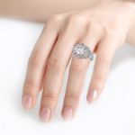 Bortwide Flower Cushion Cut Sterling Silver Ring