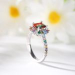 Bortwide "Blazing with Color" Cushion Cut Sterling Silver Ring