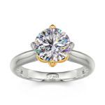 Bortwide "Love's Messenger" Iris Round Cut Sterling Silver Ring