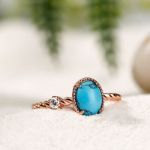 Bortwide Oval Cut Turquoise Delicate Twist Design Sterling Silver Ring