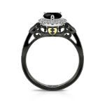 Bortwide "Love in the Moonlight" Black Heart Cut Sterling Silver Ring