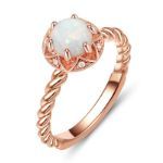 Bortwide Twist Shank Opal Sterling Silver Engagement Ring