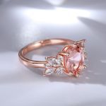 Bortwide Cluster Oval Cut Synthetic Morganite Sterling Silver Ring