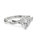 Bortwide Twist Heart Cut Sterling Silver Engagement Ring