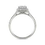 Bortwide Cushion Cut Halo Sterling Silver Engagement Ring
