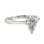 Bortwide Pear Cut Solitaire Sterling Silver Engagement Ring