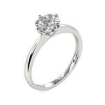 Bortwide Cushion Cut Solitaire Sterling Silver Engagement Ring