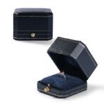 Bortwide Patterned Octagonal Leather-like Eco-friendly Specialty Paper Ring Box