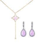 Bortwide Purple Opal Sterling Silver Jewelry Set