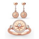 Bortwide "Compass Monogram" Round Cut Sterling Silver Jewelry Set