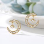 Bortwide "Moon and Star" Round Cut Sterling Silver Jewelry Set