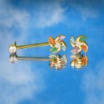 Bortwide "Back to Youth" Rotating Colorful Windmill Sterling Silver Jewelry Set