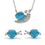 Bortwide "Natural Beauty" Snail Turquoise Design Sterling Silver Jewelry Set