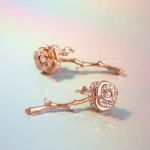 Bortwide "Flowering Rose" Rose Gold Tone Sterling Silver Jewelry Set