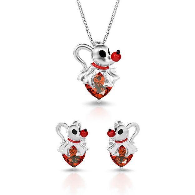 Bortwide Hug Me "Ghost Dog" Zero Heart Cut Sterling Silver Jewelry Set