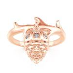 Bortwide "Lucky Acorn" Rose Gold Tone Sterling Silver Jewelry Set