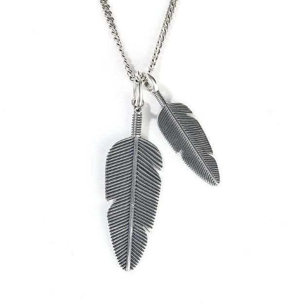 Bortwide Feather Sterling Silver Men's Necklace