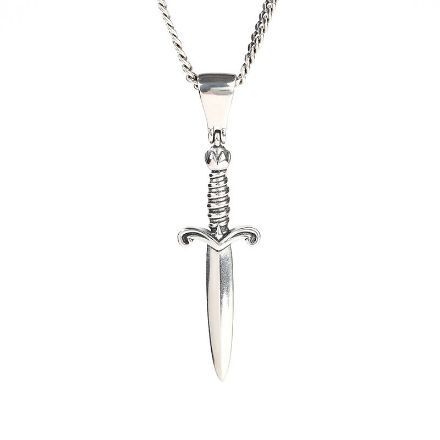 Bortwide Dagger Sterling Silver Men's Necklace