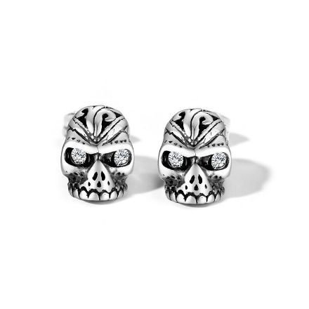 Bortwide Punk Style Skull Titanium Steel Men's Earrings
