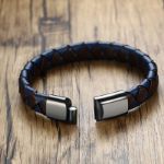 Bortwide Stainless Steel Leather Men's Bracelet