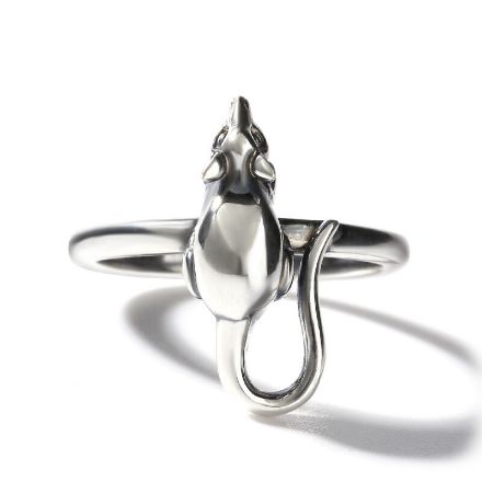 Bortwide "Petite Fella" Mouse Sterling Silver Men's Ring