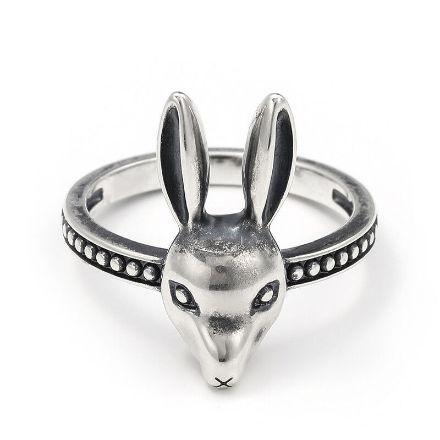 Bortwide "Punk Style" Rabbit Sterling Silver Men's Ring