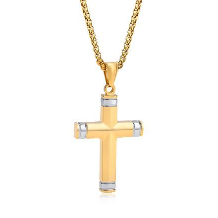 Bortwide Cross Design Stainless Steel Men's Necklace