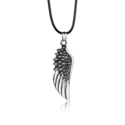 Bortwide Vintage Feather Stainless Steel Men's Necklace