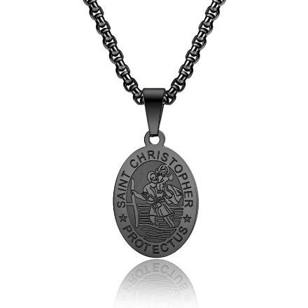 Bortwide Saint Christopher Men's Stainless Steel Necklace