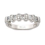 Bortwide Art Deco Princess Cut Sterling Silver Women's Band