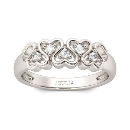 Bortwide Linked Heart Sterling Silver Women's Band