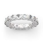 Bortwide Round Cut Eternity Three Sided Pave Sterling Silver Women's Band