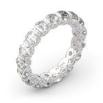 Bortwide Round Cut Eternity Three Sided Pave Sterling Silver Women's Band