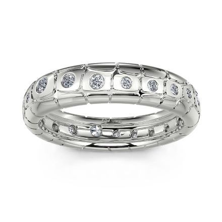 Bortwide "Endless Love" Round Cut Sterling Silver Band