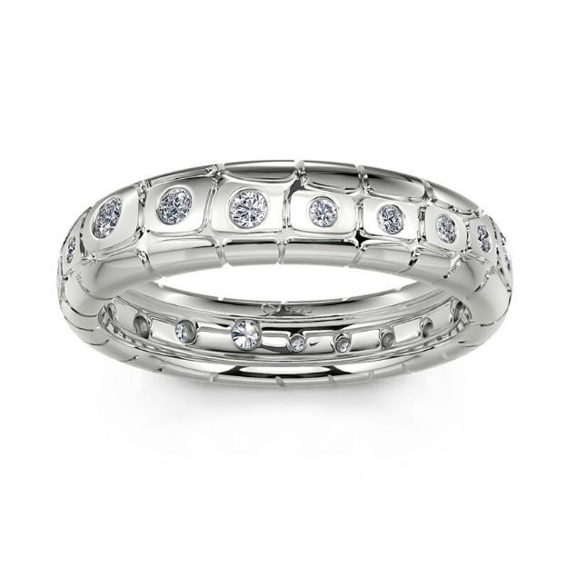 Bortwide "Endless Love" Round Cut Sterling Silver Band