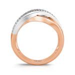 Bortwide "Mingle Moments" Two Tone Round Cut Sterling Silver Women's Band