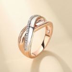 Bortwide "Mingle Moments" Two Tone Round Cut Sterling Silver Women's Band