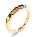 Bortwide Multi-Stone Rainbow Sterling Silver Ring