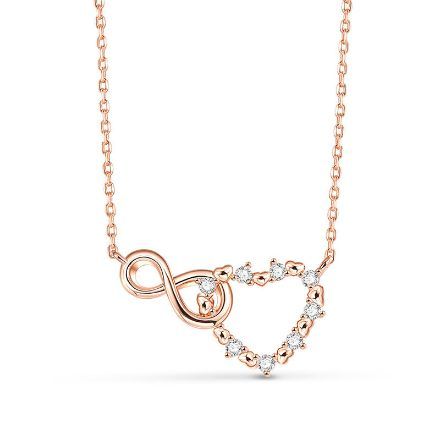 Bortwide “Endless Affection” Heart & Infinity Sterling Silver Necklace