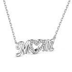 Bortwide Mom Heart Sterling Silver Necklace